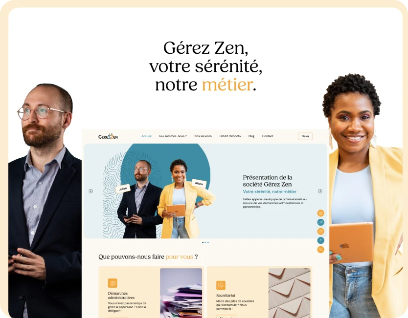 Un site internet dynamique et engageant, à l’image du service de Gérez Zen