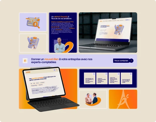 Aperçu du site internet du cabinet d’expertise comptable Antheoz, identité visuelle clarifiée et site web sur-mesure réalisés par Expert SA