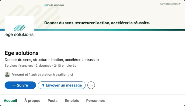 LinkedIn du cabinet EGE Solutions